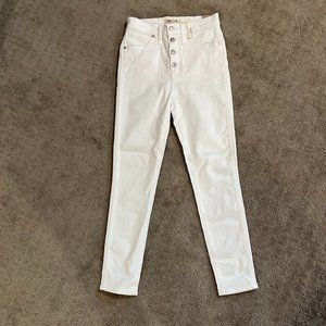Madewell 10" High Rise Skinny Crop White Jean Size 26 NWT